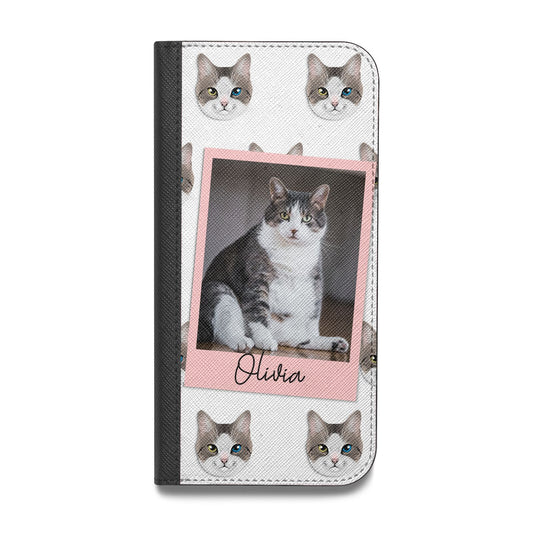 Personalised Cat Photo Vegan Leather Flip iPhone Case