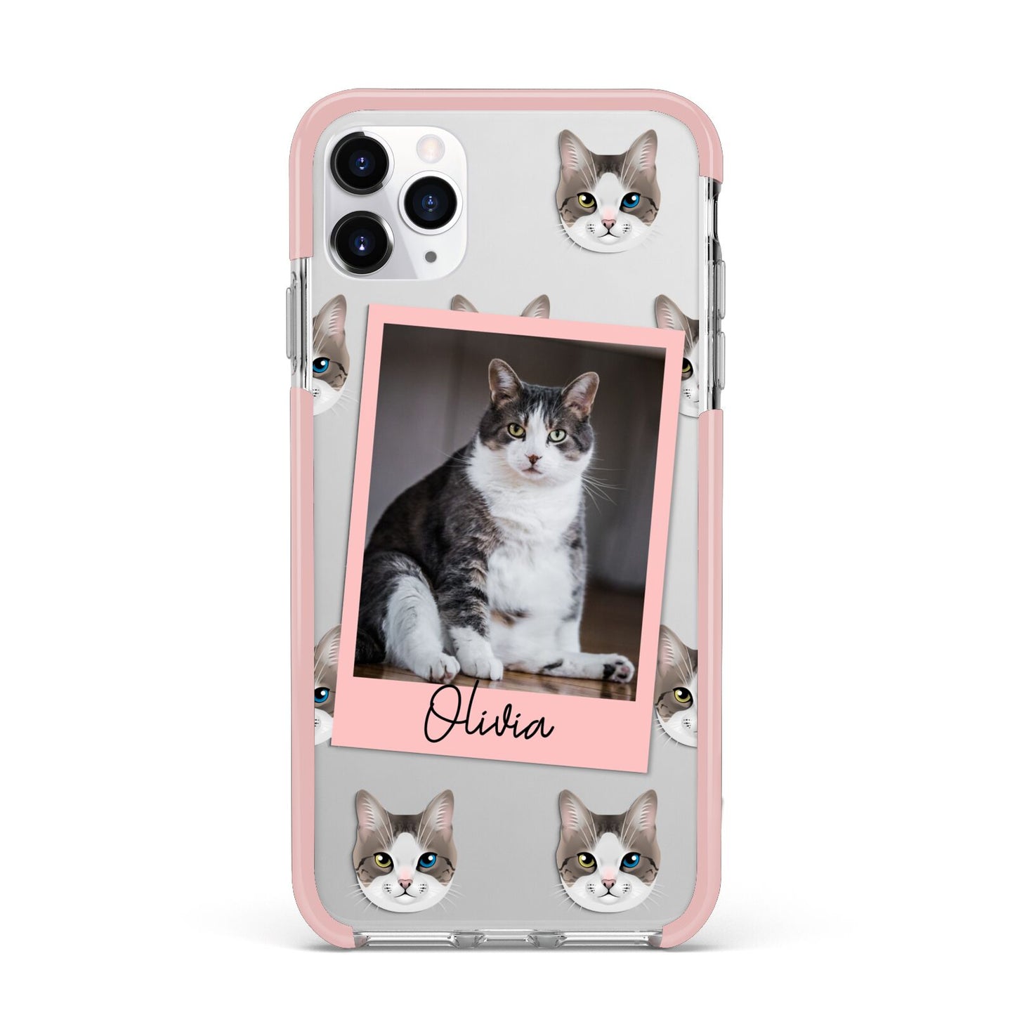 Personalised Cat Photo iPhone 11 Pro Max Impact Pink Edge Case