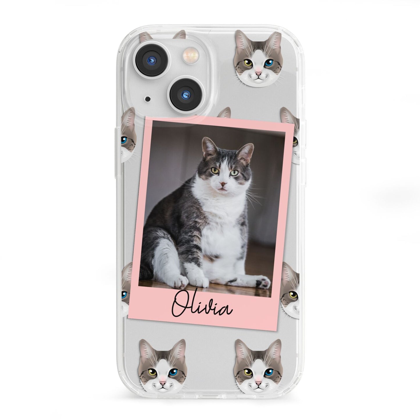 Personalised Cat Photo iPhone 13 Mini Clear Bumper Case