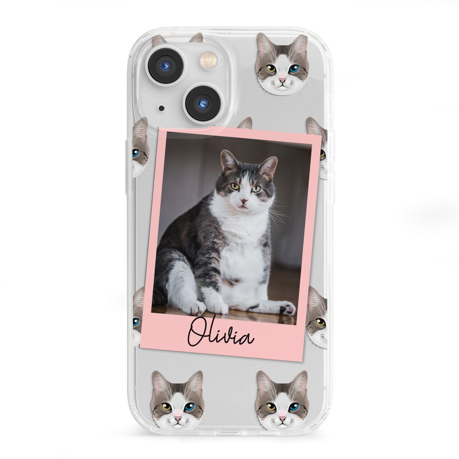 Personalised Cat Photo iPhone 13 Mini Clear Bumper Case