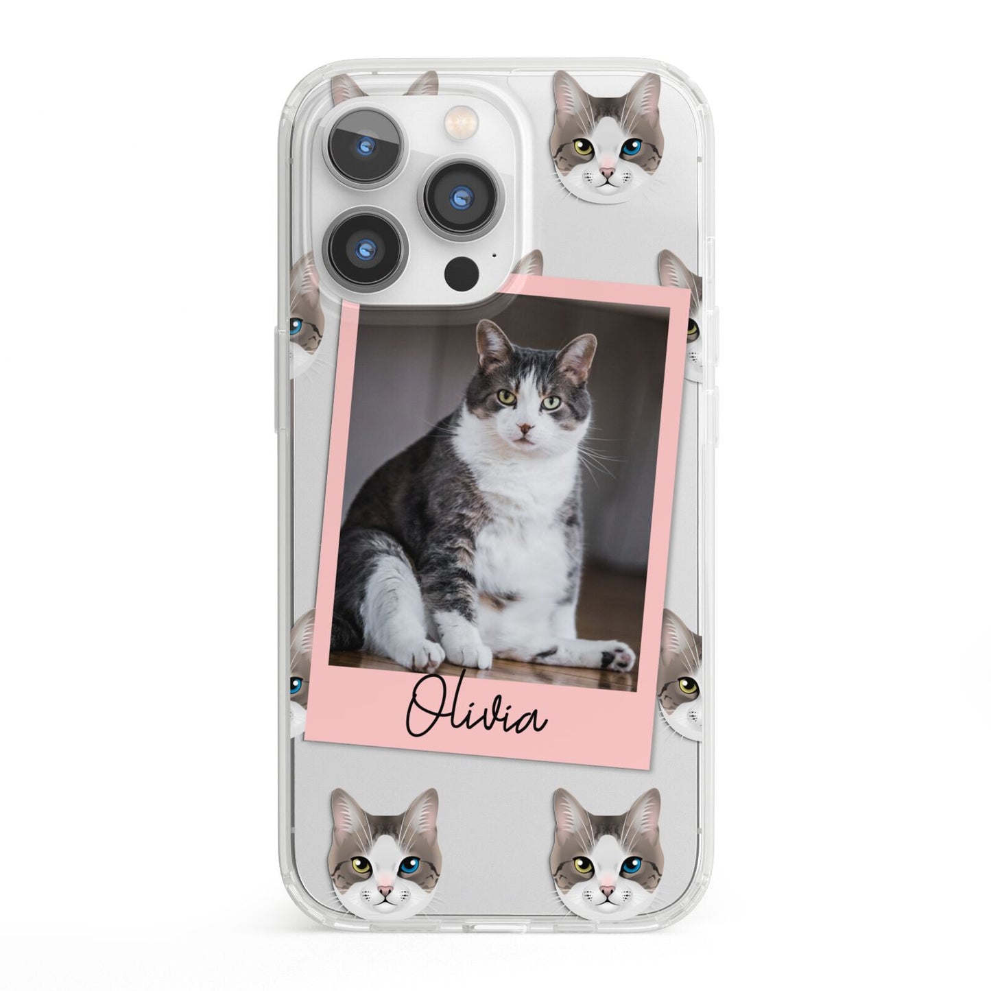 Personalised Cat Photo iPhone 13 Pro Clear Bumper Case