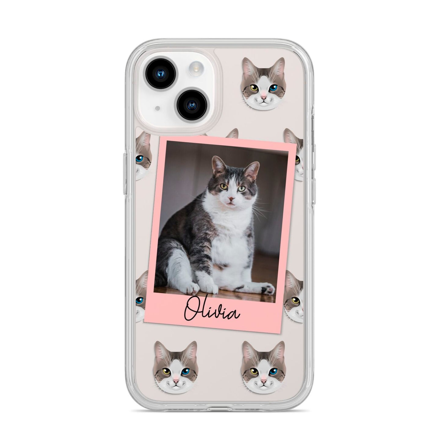 Personalised Cat Photo iPhone 14 Clear Tough Case Starlight