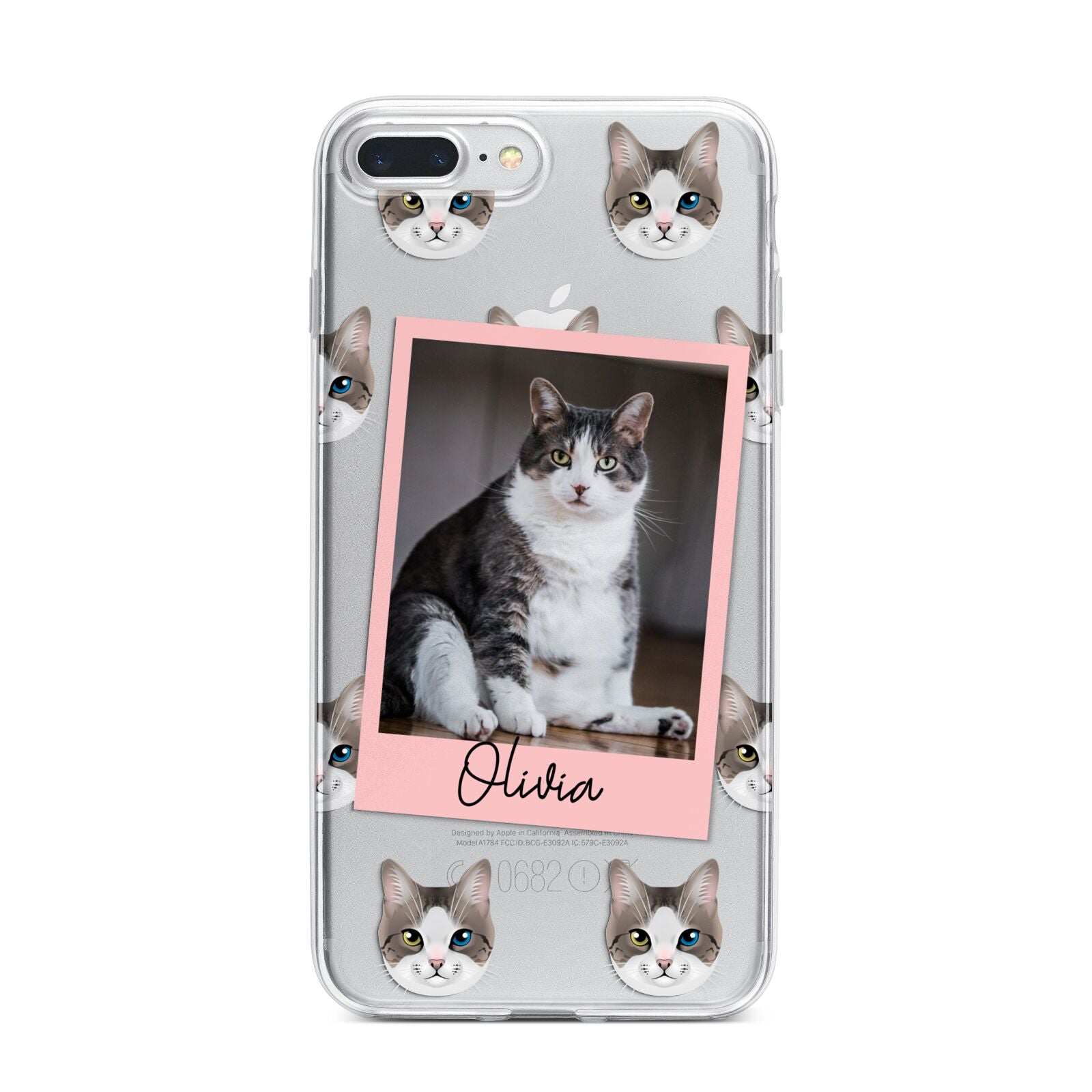 Personalised Cat Photo iPhone 7 Plus Bumper Case on Silver iPhone