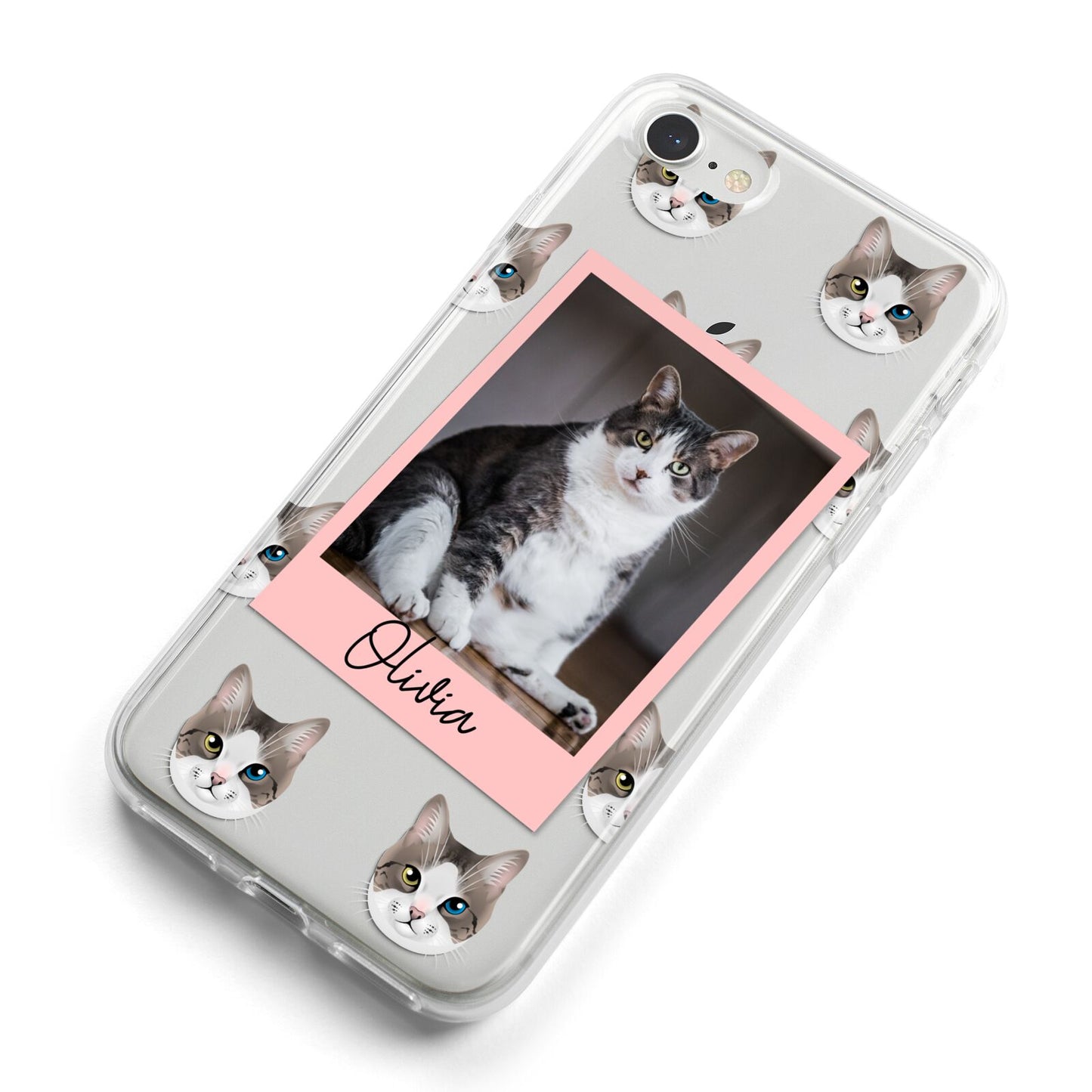 Personalised Cat Photo iPhone 8 Bumper Case on Silver iPhone Alternative Image
