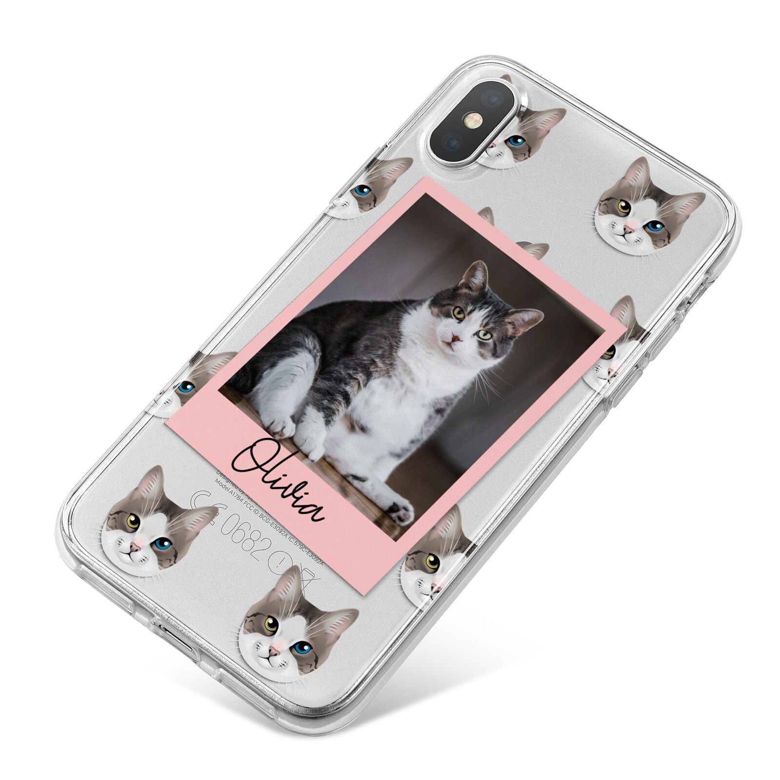 Personalised Cat Photo iPhone X Bumper Case on Silver iPhone