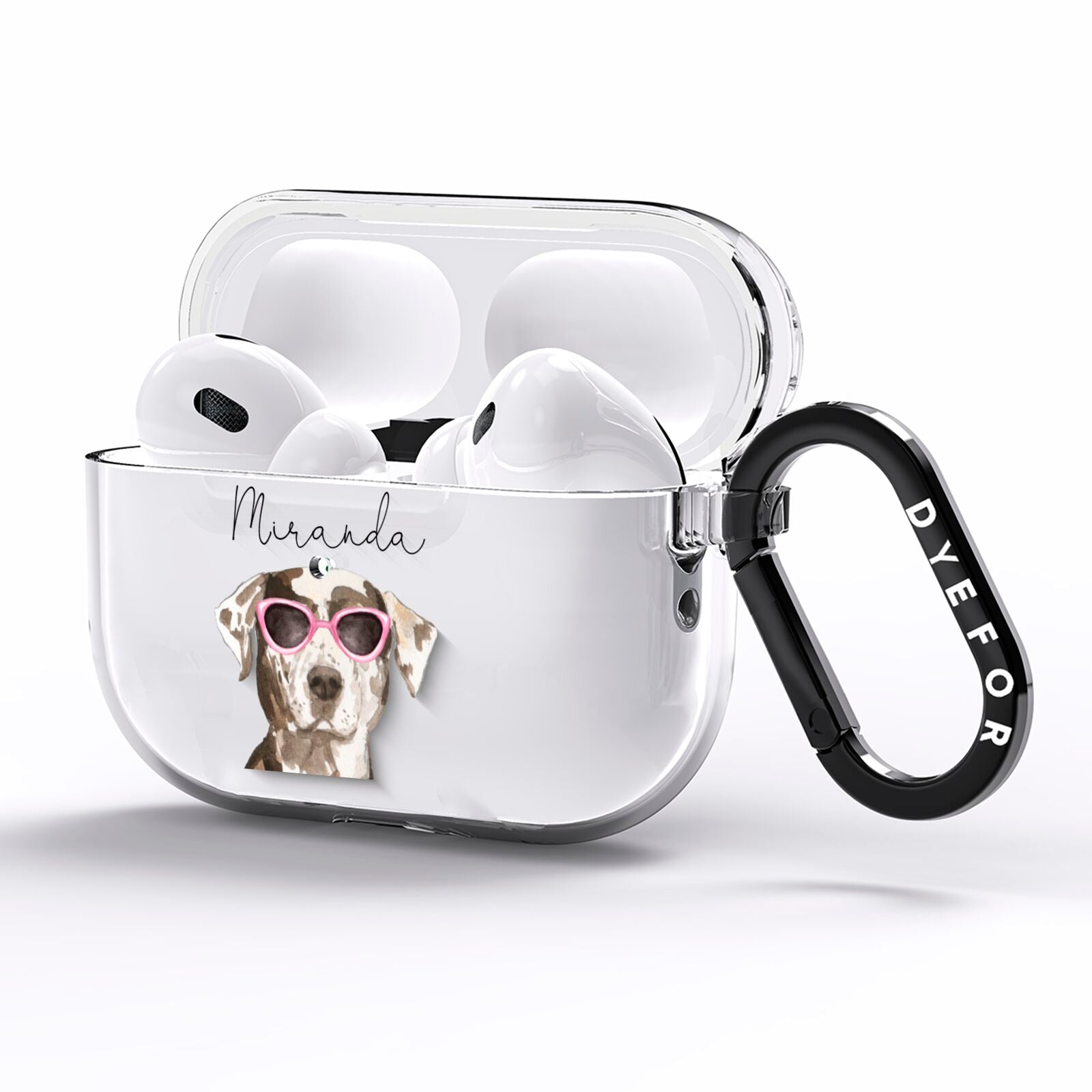 Personalised Catahoula Leopard Dog AirPods Pro Clear Case Side Image