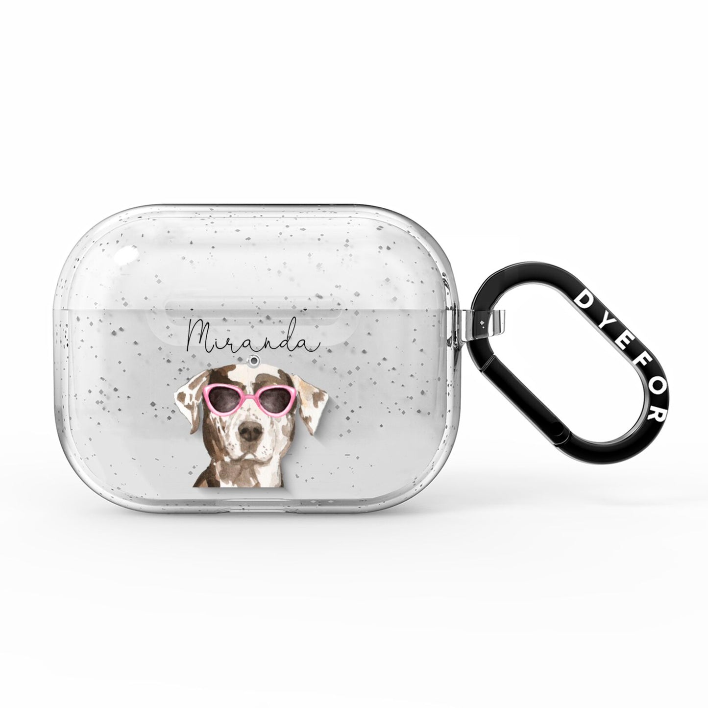 Personalised Catahoula Leopard Dog AirPods Pro Glitter Case