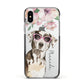Personalised Catahoula Leopard Dog Apple iPhone Xs Impact Case Black Edge on Silver Phone