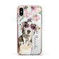 Personalised Catahoula Leopard Dog Apple iPhone Xs Impact Case Pink Edge on Silver Phone