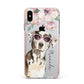 Personalised Catahoula Leopard Dog Apple iPhone Xs Max Impact Case Pink Edge on Silver Phone