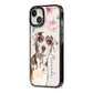Personalised Catahoula Leopard Dog iPhone 13 Black Impact Case Side Angle on Silver phone