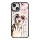 Personalised Catahoula Leopard Dog iPhone 13 Black Impact Case on Silver phone