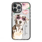 Personalised Catahoula Leopard Dog iPhone 13 Pro Max Black Impact Case on Silver phone