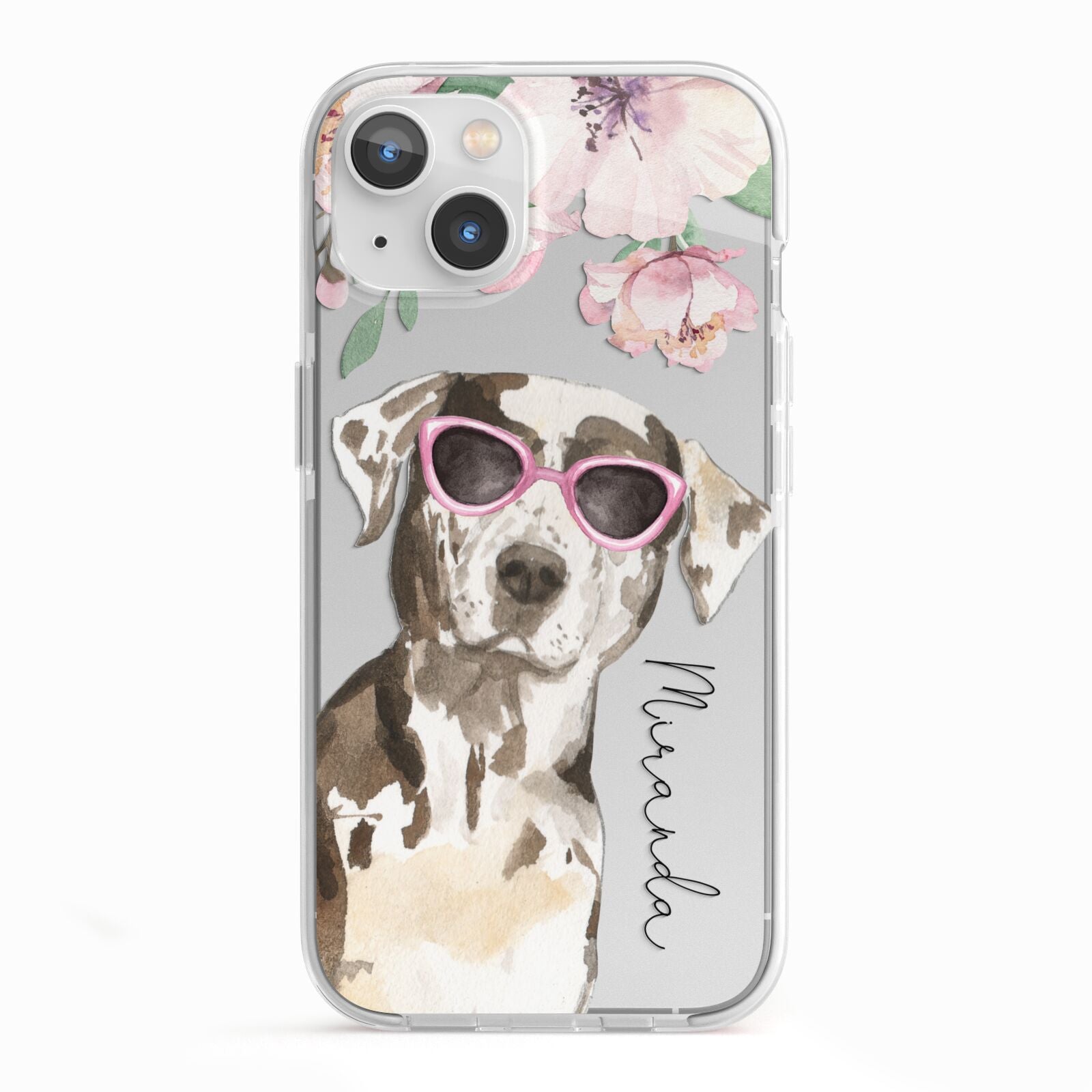 Personalised Catahoula Leopard Dog iPhone 13 TPU Impact Case with White Edges