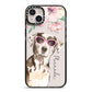 Personalised Catahoula Leopard Dog iPhone 14 Plus Black Impact Case on Silver phone