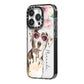 Personalised Catahoula Leopard Dog iPhone 14 Pro Black Impact Case Side Angle on Silver phone