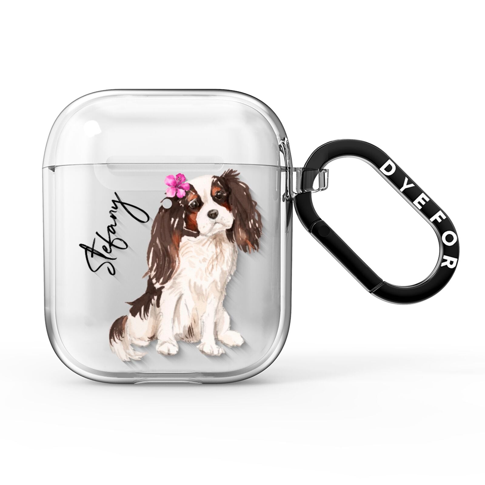 Personalised Cavalier King Charles Spaniel AirPods Clear Case