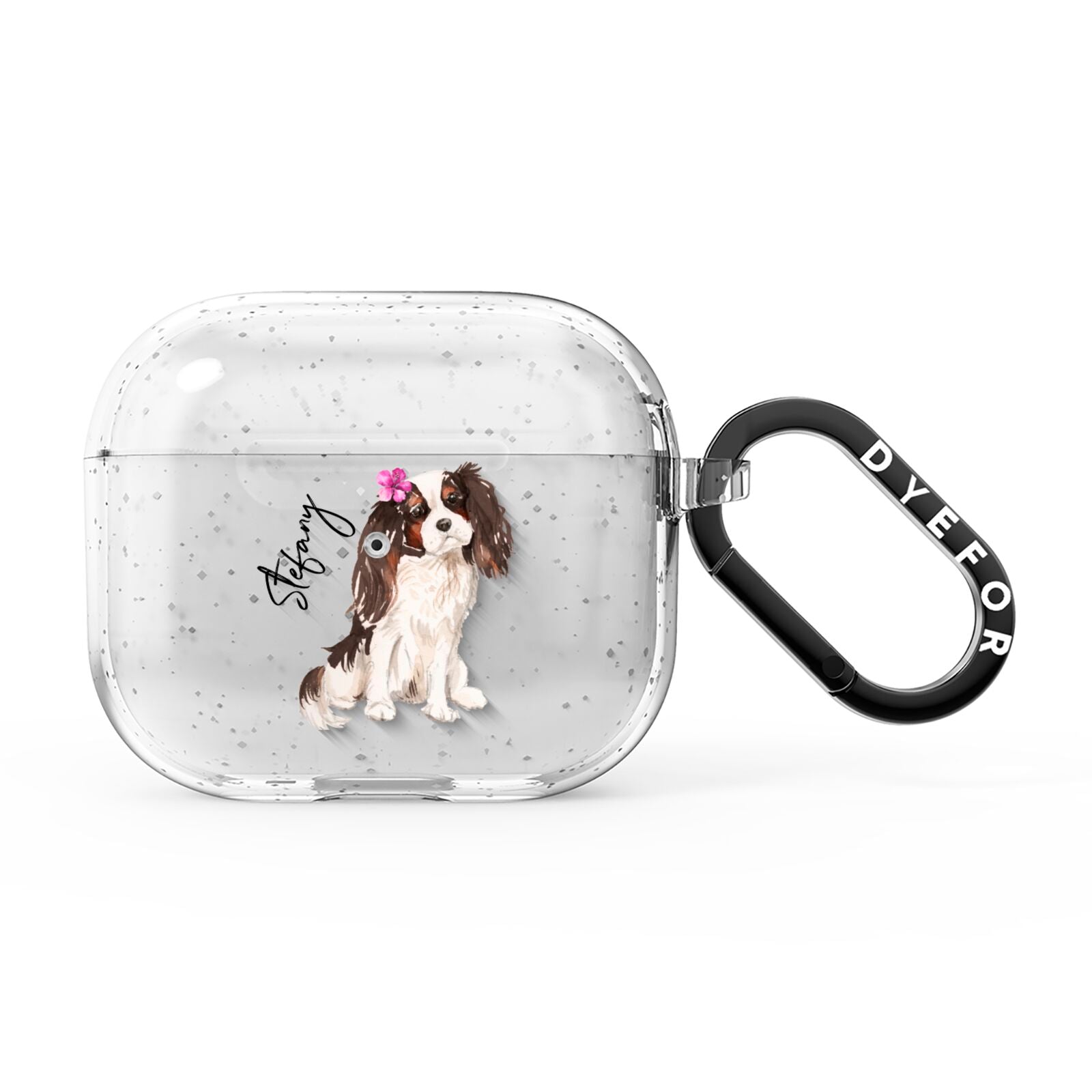 Personalised Cavalier King Charles Spaniel AirPods Glitter Case 3rd Gen