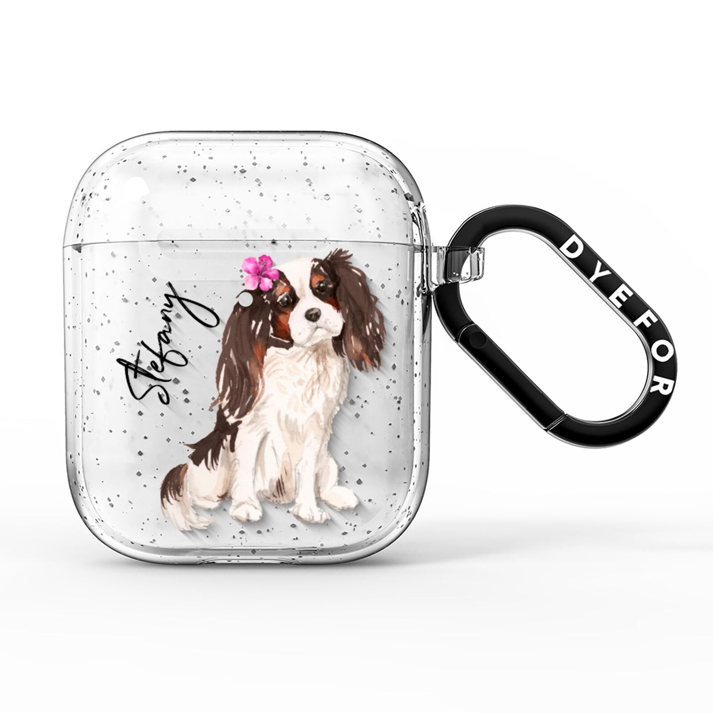 Personalised Cavalier King Charles Spaniel AirPods Glitter Case