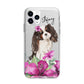 Personalised Cavalier King Charles Spaniel Apple iPhone 11 Pro Max in Silver with Bumper Case