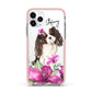 Personalised Cavalier King Charles Spaniel Apple iPhone 11 Pro in Silver with Pink Impact Case