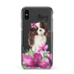 Personalised Cavalier King Charles Spaniel Apple iPhone Xs Impact Case Black Edge on Black Phone