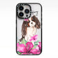 Personalised Cavalier King Charles Spaniel iPhone 13 Pro Black Impact Case on Silver phone