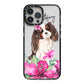 Personalised Cavalier King Charles Spaniel iPhone 13 Pro Max Black Impact Case on Silver phone