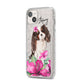 Personalised Cavalier King Charles Spaniel iPhone 14 Plus Glitter Tough Case Starlight Angled Image
