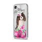 Personalised Cavalier King Charles Spaniel iPhone 14 Pro Max Clear Tough Case Silver Angled Image