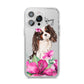 Personalised Cavalier King Charles Spaniel iPhone 14 Pro Max Clear Tough Case Silver