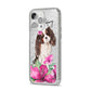 Personalised Cavalier King Charles Spaniel iPhone 14 Pro Max Glitter Tough Case Silver Angled Image