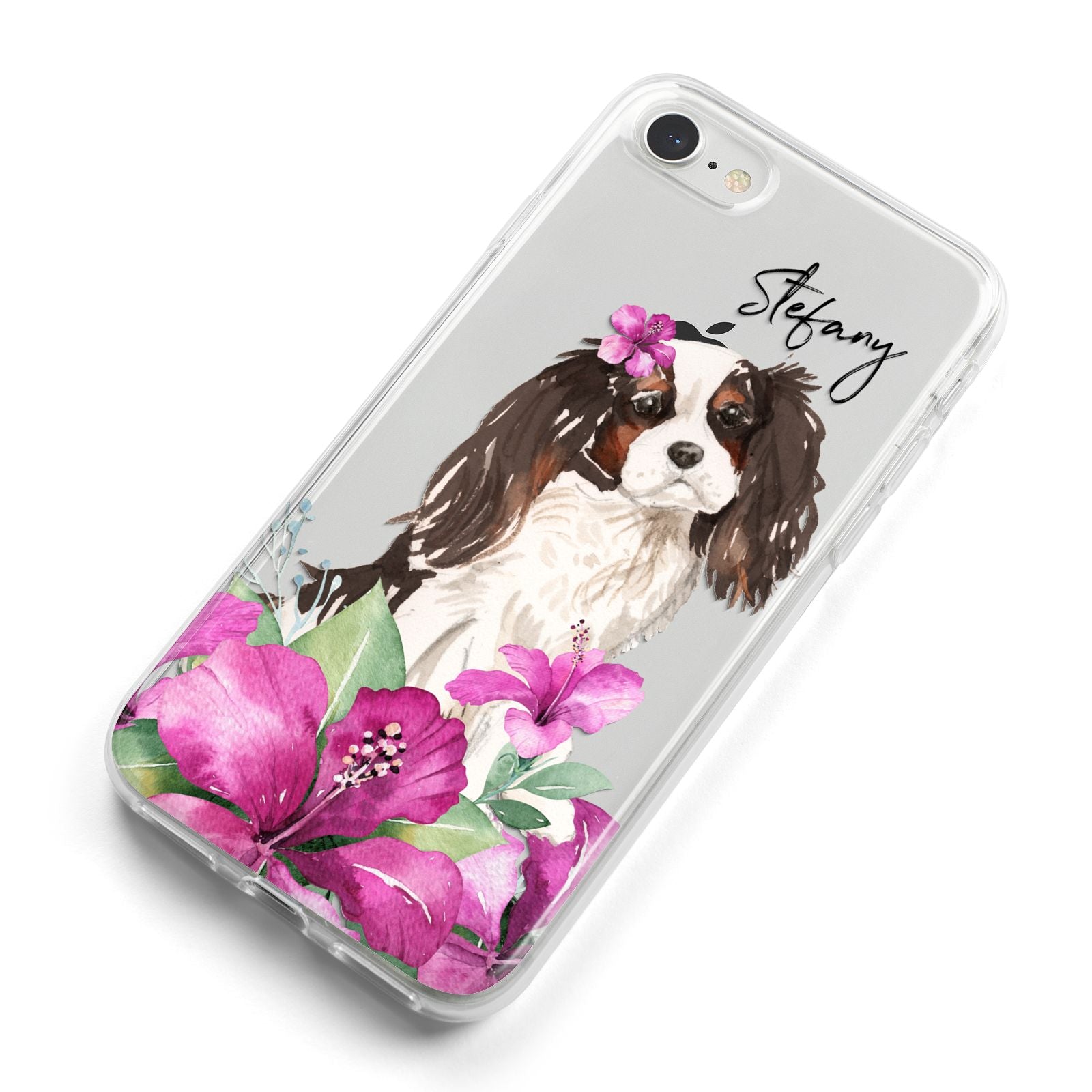 Personalised Cavalier King Charles Spaniel iPhone 8 Bumper Case on Silver iPhone Alternative Image