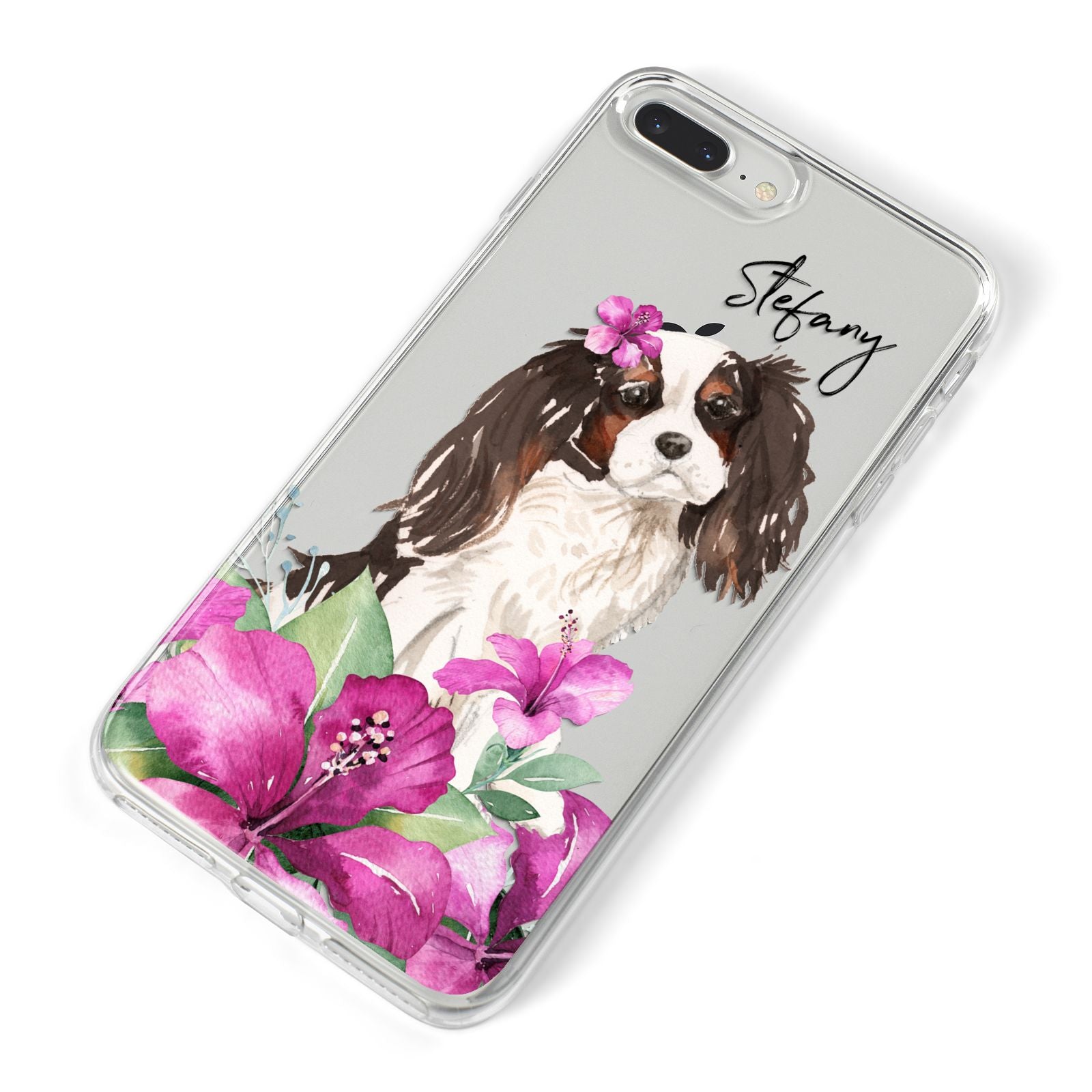 Personalised Cavalier King Charles Spaniel iPhone 8 Plus Bumper Case on Silver iPhone Alternative Image