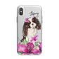 Personalised Cavalier King Charles Spaniel iPhone X Bumper Case on Silver iPhone Alternative Image 1