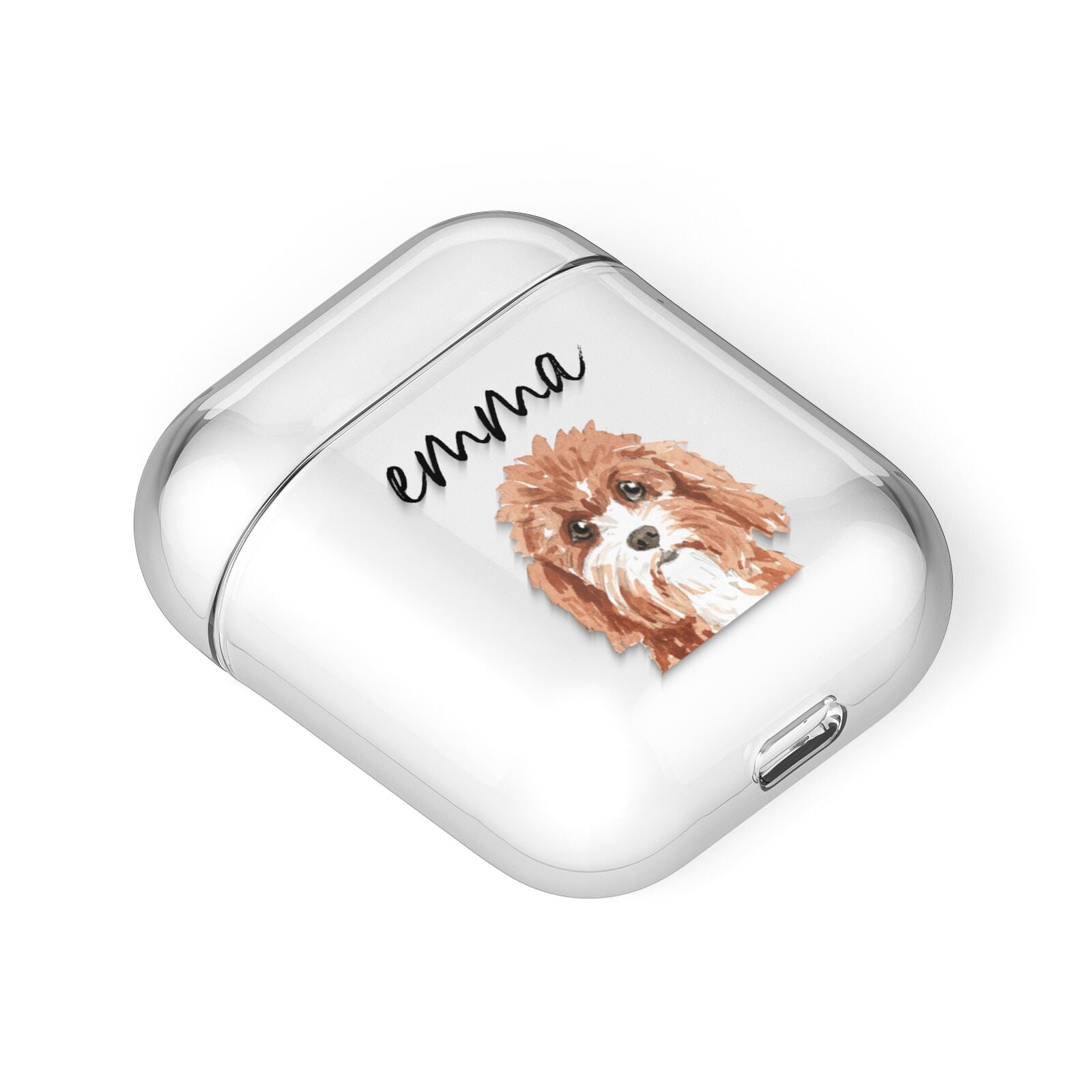 Personalised Cavapoo AirPods Case Laid Flat