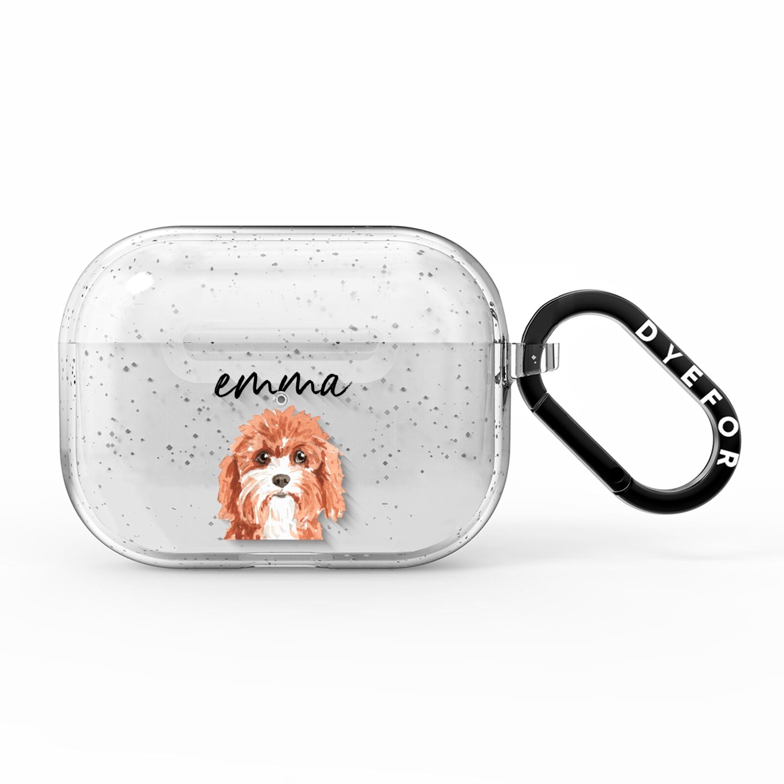 Personalised Cavapoo AirPods Pro Glitter Case