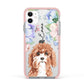 Personalised Cavapoo Apple iPhone 11 in White with Pink Impact Case