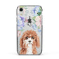 Personalised Cavapoo Apple iPhone XR Impact Case Black Edge on Silver Phone