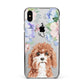 Personalised Cavapoo Apple iPhone Xs Max Impact Case Black Edge on Silver Phone