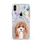 Personalised Cavapoo Apple iPhone Xs Max Impact Case White Edge on Silver Phone