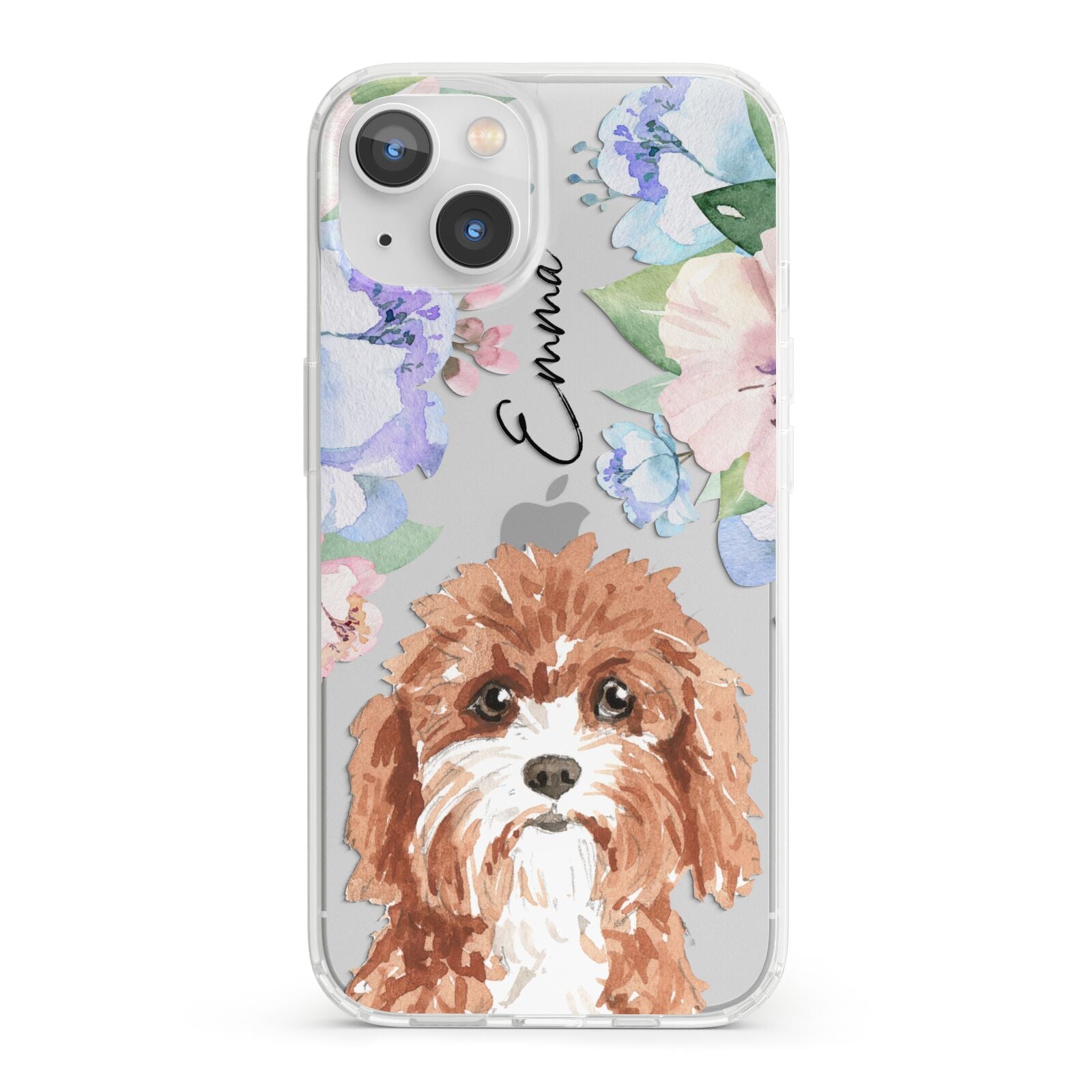 Personalised Cavapoo iPhone 13 Clear Bumper Case