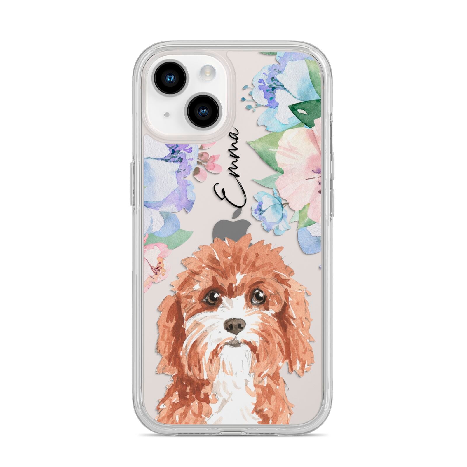 Personalised Cavapoo iPhone 14 Clear Tough Case Starlight