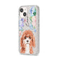 Personalised Cavapoo iPhone 14 Glitter Tough Case Starlight Angled Image