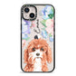 Personalised Cavapoo iPhone 14 Plus Black Impact Case on Silver phone