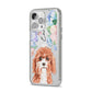 Personalised Cavapoo iPhone 14 Pro Max Clear Tough Case Silver Angled Image