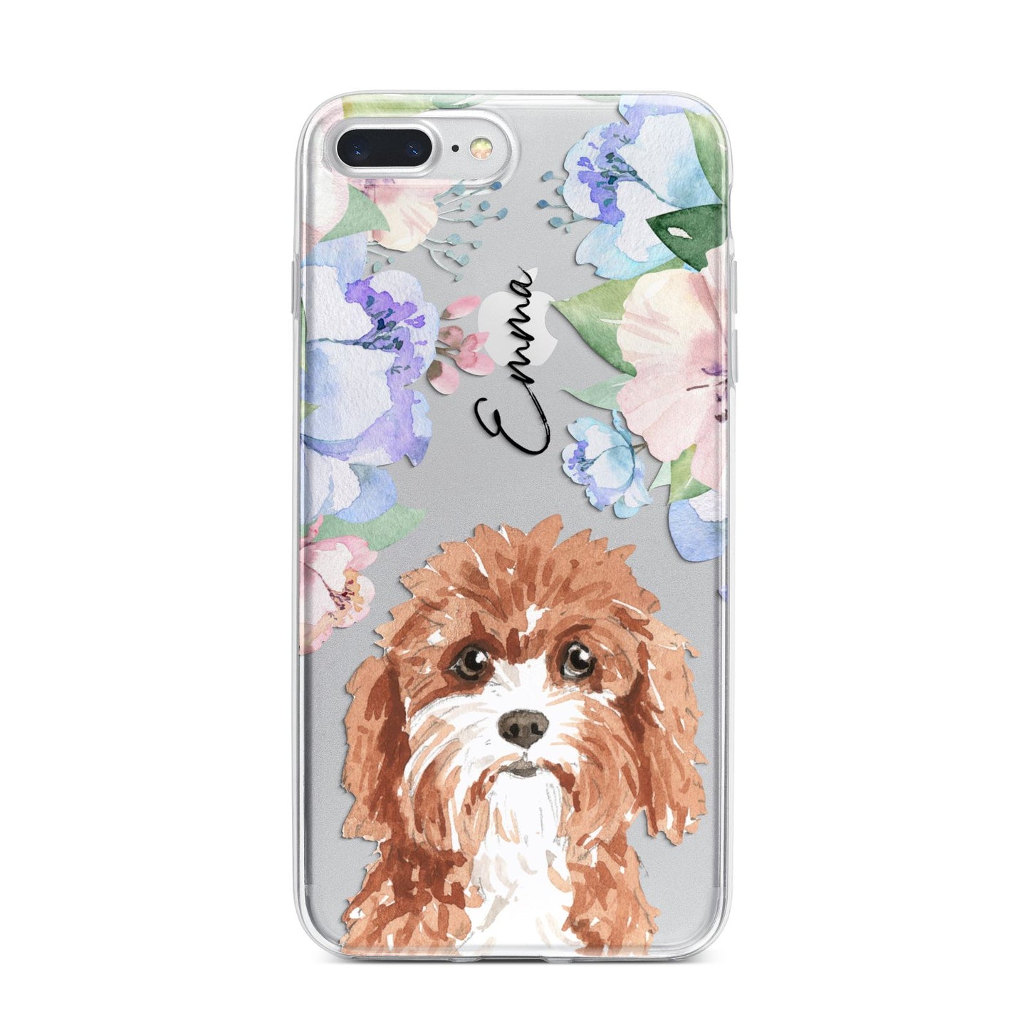 Personalised Cavapoo iPhone 7 Plus Bumper Case on Silver iPhone