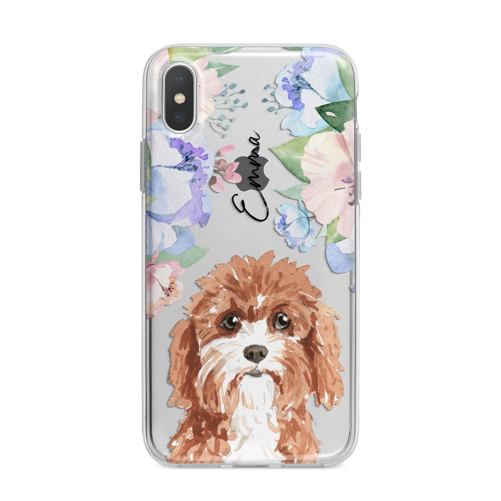 Personalised Cavapoo iPhone X Bumper Case on Silver iPhone Alternative Image 1