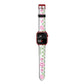 Personalised Check Floral Apple Watch Strap Size 38mm with Red Hardware