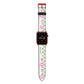 Personalised Check Floral Apple Watch Strap with Red Hardware
